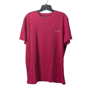 Columbia Sportswear Red with Blue Stitching Short Sleeve T-Shirt Size Large